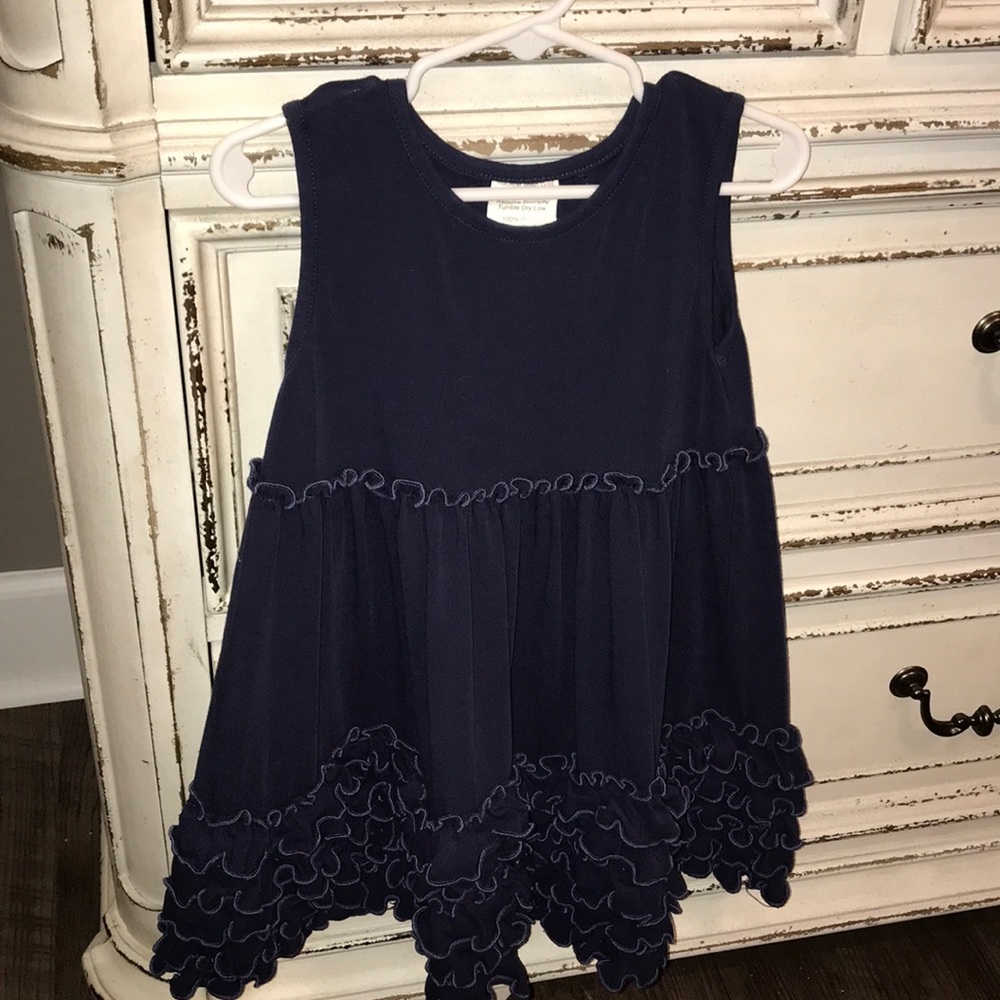 Navy blue ruffle dress